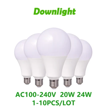 1-10PCS LED augstas jaudas spuldzes augsta gaismas efektivitāte nav strobe A80 AC100V-240V E27 B22 20W 24W piemērots mall mājas apgaismojums