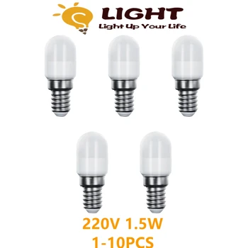 1-10pcs Mini LED Spuldzes E14 1.5 W, 230V SMD2835 Ledusskapis Lampas Gaismas Apdares Super spilgti nr. stroboskopiskas silti balta gaisma