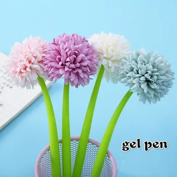 1 GAB Ziedu Silikona Gēla Pildspalva Radošo Plastmasas Puķu Paraksts Pildspalvu Imitācijas Krāsas Ziedu Pildspalva Valentīndienas Dāvanu Krāsu Izlases
