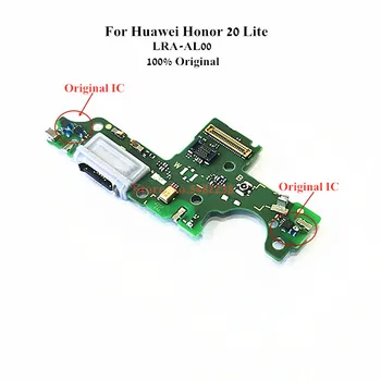 100% Oriģināls USB Uzlādes Doks Ostā Flex kabelis Huawei Honor 20 Lite LRA-AL00 Lādētāja Kontaktdakšu Valdes Mikrofona Savienotājs