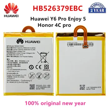 100% Oriģinālā Huawei HB526379EBC 4000mAh Akumulators Priekš HUAWEI Y6 Pro Baudīt 5 Godu 4C Pro ZĪLE-L01 ZĪLE-TL00 -CL00 ZĪLE-CL10 Baterijas