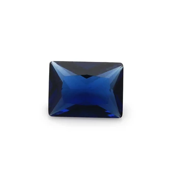 100gab 2x3~10x12mm Taisnstūra Formas Vaļīga Akmens Zila Krāsa, Stikls Sintētiskie Dārgakmeņi Rotaslietas DIY Akmens Princese Cut
