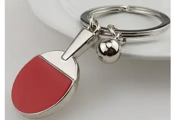 100pcs/daudz fashionSport Ping Pong Galda Tenisa Bumbiņu keychain unisex sakausējuma tenisa Atslēgu Gredzens 7*2cm