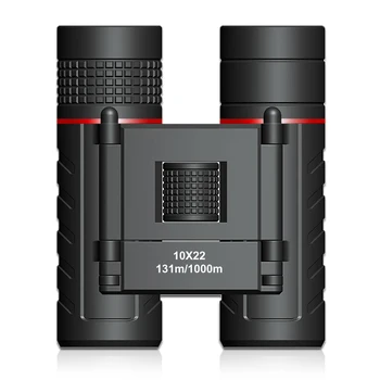 10X22 Kompakts Binoklis Locīšanas HD Āra lielos attālumos 1000M Mini Teleskops Medību Sporta Tūrisma Ceļojumu Bērni Students