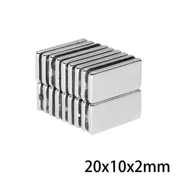 10~100gab 20x10x2 mm retzemju Magnēts 20mmX10mm Bloķēt Taisnstūra Magnēti 20x10x2mm Pastāvīgu Neodīma Magnēts 20*10*2 mm