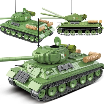 1113PCS Militāro Sērijas Galvenais Kaujas Tanks Krievija T-34 vidējais Tanks Celtniecības Bloki Modelis Izglītojošas Rotaļlietas Ekspertu Zēni Dāvanu