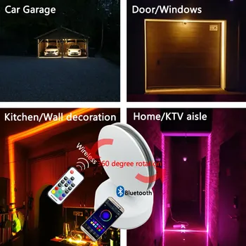 12W LED Sienas apgaismojums RGB Bluetooth Remote Logu palodzes Spuldzes Mājas Durvju rāmi, Koridors, Balkons, Garāža Hotel Apgaismojums 110V, 220V