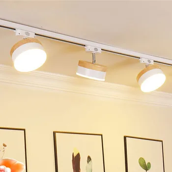 12W Ziemeļvalstu Koka LED Track Lukturi 3 Krāsu Kārtu Dzelzceļa Uzmanības centrā Virtuves Dzīvo, Ēdamistaba, Guļamistaba Griestu Sliežu ceļa Apgaismojuma Aprīkojums