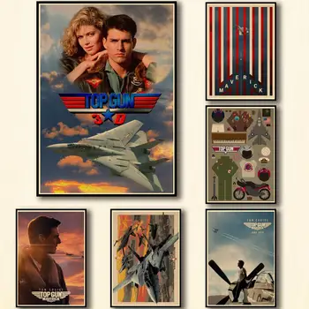 14 Dizainu Filmas Top Gun Kraftpaper Plakātu Mākslas Iedomātā Sienas Uzlīmes Kafijas Nams Bārs A3