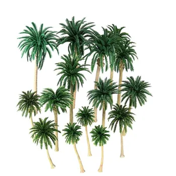 15pcs Plastmasas Palmu Koku, Diorāma Dekorācijas Modelis Mākslīgo Augu Simulācijas Kokosriekstu Koku Smilšu Galda Modelis Taktiskās Prop Mājas Dekoru