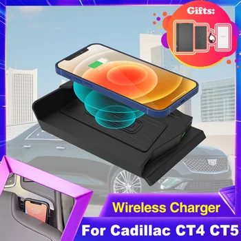 15W, Automašīnu Bezvadu Lādēšanas Paliktņa, Lai Cadillac CT4 CT5 2020 2021 2022 Tālruņa Turētājs Fast Charger Plāksnes Panelis Renes iPhone Accessorie