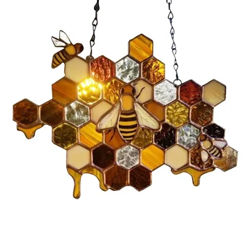 15x26cm Bišu Šūnu Saules Ķērājs bišu Strops, Kulons Bišu Dienu Karājas Ornamentu, Apdare, Logu, Bišu Rotājumu Kulons