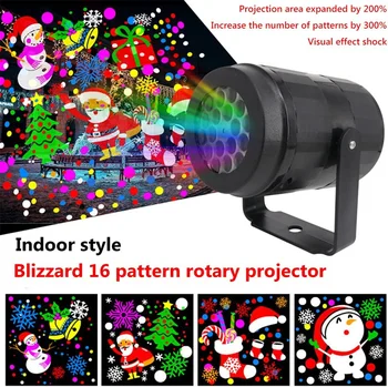 16 Slaidiem Modelis LED Lāzera Projektoru Gaismas Ziemassvētku Projekcijas Lampa Skatuves Gaismas Rotējošās Ziemassvētki Modelis, Āra Apgaismojums Dekori