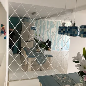 17/32/58 gab 3D trīsstūris akrila sienas uzlīmes, viesistaba, mājas dekoru d spogulis sienas uzlīmes diy dimanti