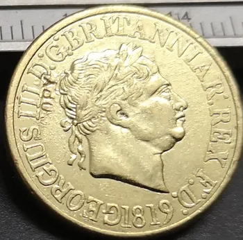1819 Apvienotā Karaliste 1 Valsts - George III 9999 tīra Zelta Pārklājumu Kopēt Monētas