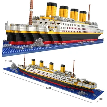 1860 Gab Bloki Titānika Kruīza Kuģa Modelis Laivu Modelis DIY Dimanta Bloki Mikro Ķieģeļi Izglītības Rotaļlieta Filmas