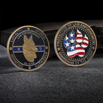 1GB Jaunākās monētas dāvanu Modes medaļas Aizsargs Tiesībaizsardzības Aizbildņiem Nakts Vienot Valstis, Policijas suņu K9 challenge monētas