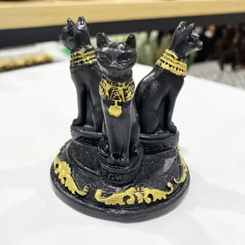 1gb Kristāla Bumbu Turētājs Ēģiptes Kaķis Bastet Statuja Figūriņas Displejs Bāzes Sfērā Stāvēt Sveķu Rotājumi Mājas Dekori Galda