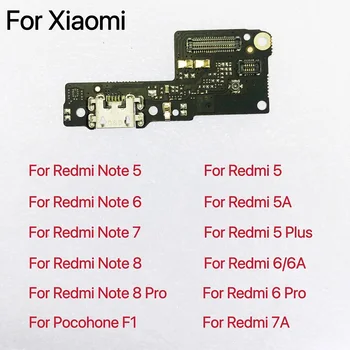 1gb USB Uzlādes Port Connector Flex Kabelis Ar Mikrofons Mic Par XiaoMi PocoPhone F1 Redmi, Ņemiet vērā, 7 6 5 Pro Plus 6.A 7.A S2