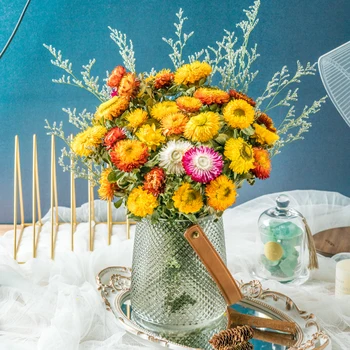 20 Galvām Dekoratīvās Dabas Sausie Ziedi Daisy Sausie Ziedi Pušķi, Kāzu Dabas Augi Saglabātu Ziedu Sākuma Istabas Interjeru