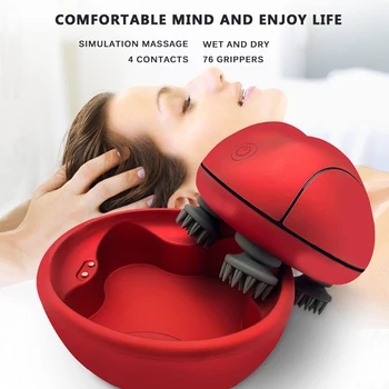 2020 Jaunu 3D Galvas Massager Ūdensdroša Elektriskā Galvas Massager Bezvadu Veicina Matu Augšanu Ķermeņa Dziļo Audu Mīcīšanas Vibrējošais