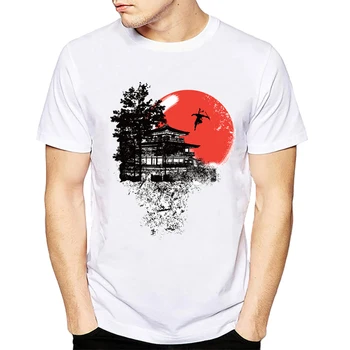 2022 Jaunu stilu vasaras cilvēks, t-kreklu Japāņu Templi, lēkt un lidot Japāna Bruņu Samurai Iespiesti vīriešu t krekls topi