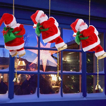 2023 Elektriskā Santa Claus Kāpšana ar Mūziku Rotaļlietas Santa Claus Kāpt uz Augšu, uz Leju, Ziemassvētku Eglīte Apdares Jauno Gadu Bērnu Dāvanas