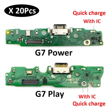 20Pcs/Daudz, USB Uzlādes Ports Mikrofons Mic Dock Savienotāju Valdes Flex Kabelis Motorola Moto G7 Jauda / G7 Spēlēt Remonta Daļas