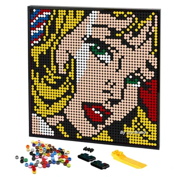 2400+GAB. Pop Pikseļu Mākslas Celtniecības Bloki MEITENE AR LENTI Mozaīkas Gleznu Unikālu Dāvanu Idejas Karikatūra Portrets DIY Puzzle Rāmis