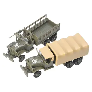 2gab/Set 1/72 4D Montēt Kravas automašīnu Izglītības Rotaļlieta, Transportlīdzekļa Modeli, Rotaļlietas Kolekcionējamus Dāvanas Smilšu Galda Asamblejas Modelis Militāro Rotaļu Automašīnu