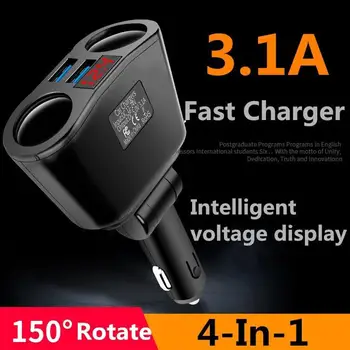 3.1 Dual USB Automašīnas Lādētājs 2 Ports, LCD Displejs 12-24V Cigarešu Ligzdas Vieglāks Ātrs Auto Lādētāju Strāvas Adapteri Car Styling