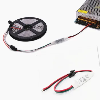 3 Galvenie Mini RGB Kontrolieris Mikro Tālvadības SP002E par 12V 24V WS2811 WS2812B WS2812 SK6812 UCS1903 Pikseļi, LED Sloksnes Gaismas