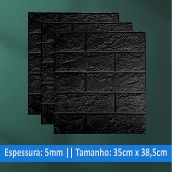 3D Uzlīmes Tapetes Loksnes Putas Tumši Melna Ķieģeļu, Lai Dzīvojamā Istaba Guļamistaba Ūdensizturīgs