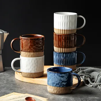 400 ML Keramikas, Kapučīno Kafijas Tējas Tase Roku darbs Zemniecisks Personalizētu Atkārtoti Pasūtījuma Logo Keramikas Latte Art Pilienu Krūze Vairumtirdzniecība