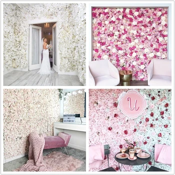 40x60cm Zīda Rožu Ziedu Sienas Mākslīgie Ziedi DIY Kāzu Sienu Dekors Fotogrāfija Backdrops Baby Dušas frizētava Fona