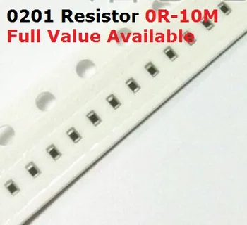 500PCS/daudz SMD Chip 0201 Rezistors 2K/2.2 K/2.4 K/2.7 K/3K/Om 5% Izturību 2/2.2/2.4/2.7/3/K Rezistori 2K2 2K4 2K7 Bezmaksas Piegāde