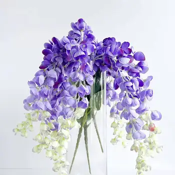 55cm 3Heads mākslīgā wisteria ziedu, pupu ziedu rotangpalmas kāzu galds mājas rotangpalmas zīda ziedu partijas apdare