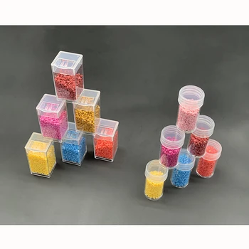 5~120 Pudeles Dimanta Krāsošana Aksesuāru Konteiners Pudeļu Kvadrātveida / Apaļā Dimanta Krāsošanas Instruments, Kristāla Pērlītēm Uzglabāšanas Jar
