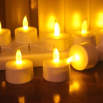6/12Pcs Flameless LED Tējas Gaismas Sveces Reālistisku un Spilgti Mirgo Elektriskā Viltus Sveču Lampas Romantisku Kāzu Dekori
