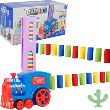 60pcs Domino Vilciena Komplekts Fun Brīvos Vilcienu Bloki ar Gaismas Krāsains Ķieģeļi Ko Rotaļlietu Izglītības Spēle Bērniem Ziemassvētku Dāvanu