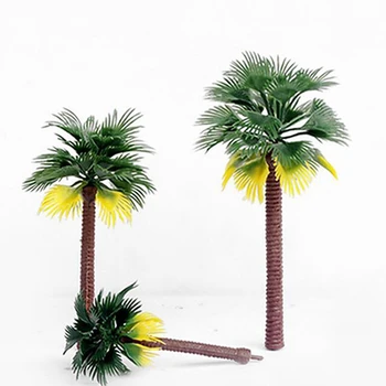 6pcs Augstas Kvalitātes Mākslīgo Plastmasas, Koka Izkārtojumu Rainforest Plastmasas Palmu Koku, Diorāma Dekorācijas Modelis Mākslīgo Palmu Koku Lapas