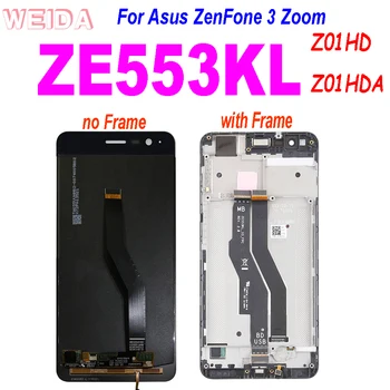 AAA+ Par Asus ZenFone 3 Tālummaiņa ZE553KL Z01HD Z01HDA LCD Displejs, Touch Screen Digitizer Montāža ar rāmi Asus LCD ZE553KL