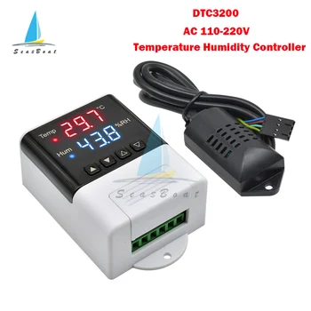AC 110-220V LED Ciparu Termostats Hygrostat Temperatūras un Mitruma Kontrolieris Akvāriju Inkubators Thermoregulator SHT20 Sensors