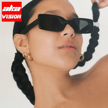 AKA VĪZIJA ir 2021. Laukumā Retro Saulesbrilles Sieviešu Luksusa Zīmolu Briļļu Sieviešu Dizainers Brilles Sieviešu/Vīriešu Lentes De Sol Mujer UV400