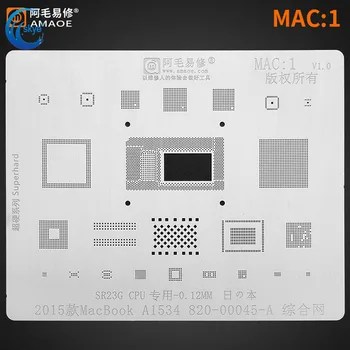 Amaoe MAC1 MAC:1 BGA Reballing Trafaretu, lai 2015. Gads MACBOOK CPU A1534 NAND FLASH Wifi Čipu Rokas Instrumentu