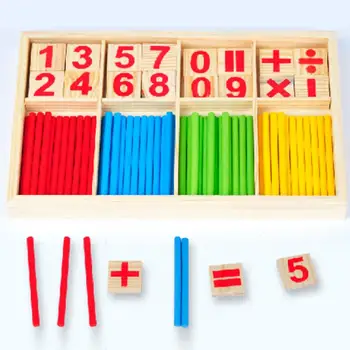 Attēls Bloki Skaitīšanas Nūjas Izglītības Koka Rotaļlietas Ēkas Izlūkošanas Grupu Montessori Matemātisko Koka Kaste Bērniem Dāvanu