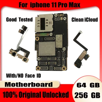 Augstas Kvalitātes 100% Testa iphone 11 Pro, Max Pamatplates Ar/Bez Sejas ID 64GB-256 GB loģika valdes Nr. ID kontu,Atbalsta atjauninājums 4G