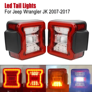 Auto apgaismošanas Led Aizmugurējie Lukturi Jeep Wrangler JK 2007 - 2017 2016 Aizmugures Bremzes, Atpakaļgaitas gaismas, Dienas Gaitas Gaismas