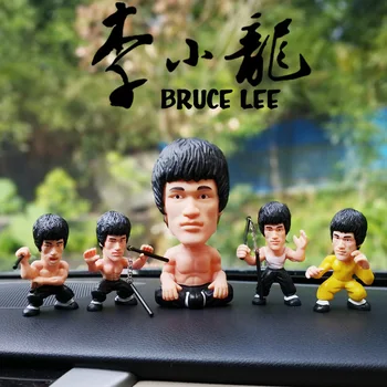 Auto rotājumi PVC Bruce Lee Kratot Galvu Mobilā Tālruņa Turētājs Dāvanu Kolekcija cute auto piederumi