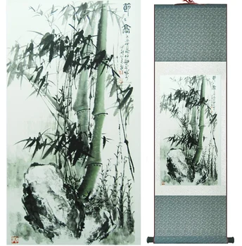 Bambusa krāsošana Chiense rakstzīmes un Ziedu glezniecības Mājas Biroja Apdare Ķīnas ritiniet krāsošana 041205